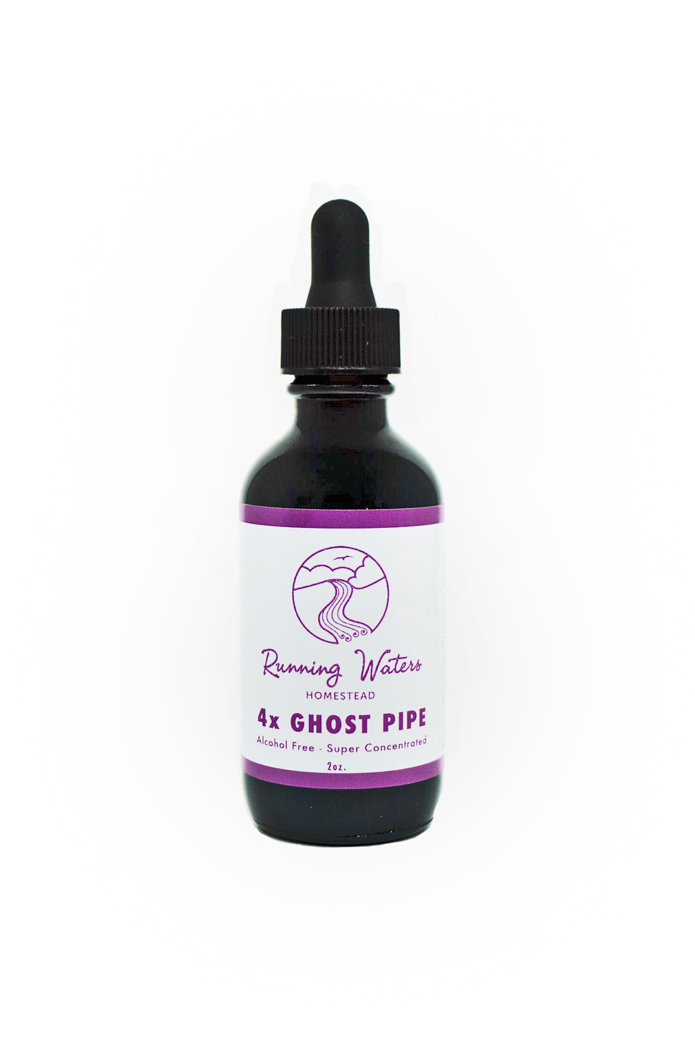 Bottle of '4x Ghost Pipe' tincture with a dropper on a white background