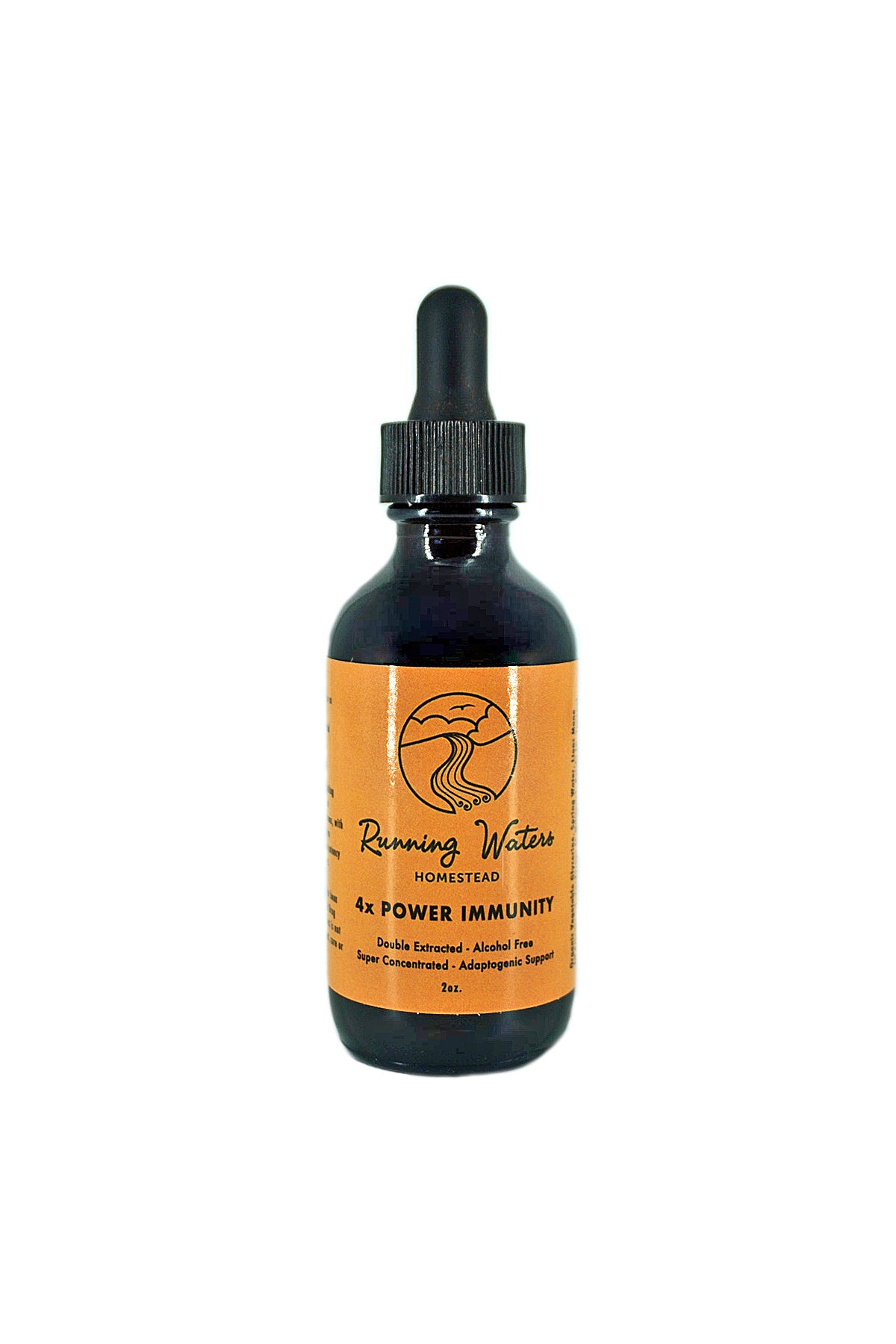 2 ounce Bottle of Running Waters Homestead apoptogenic herbal mushroom supplement